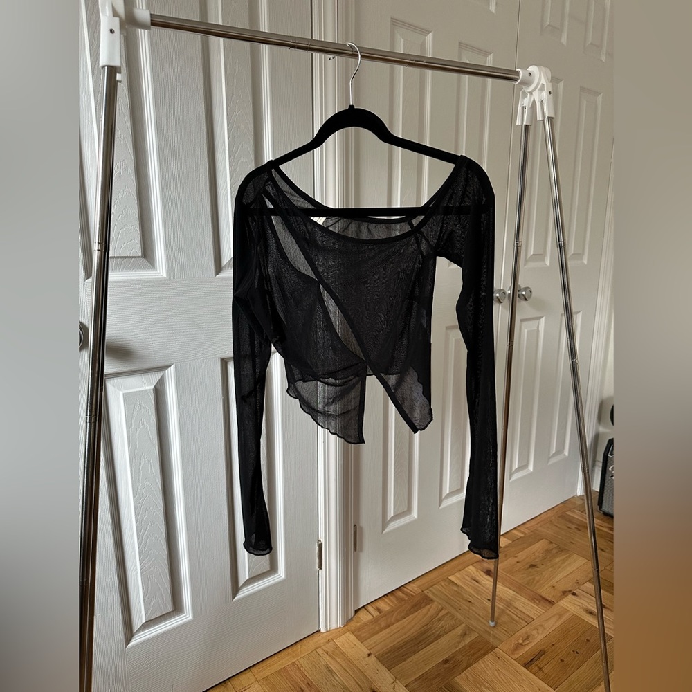 Lovewave Elegant Black Sheer Blouse